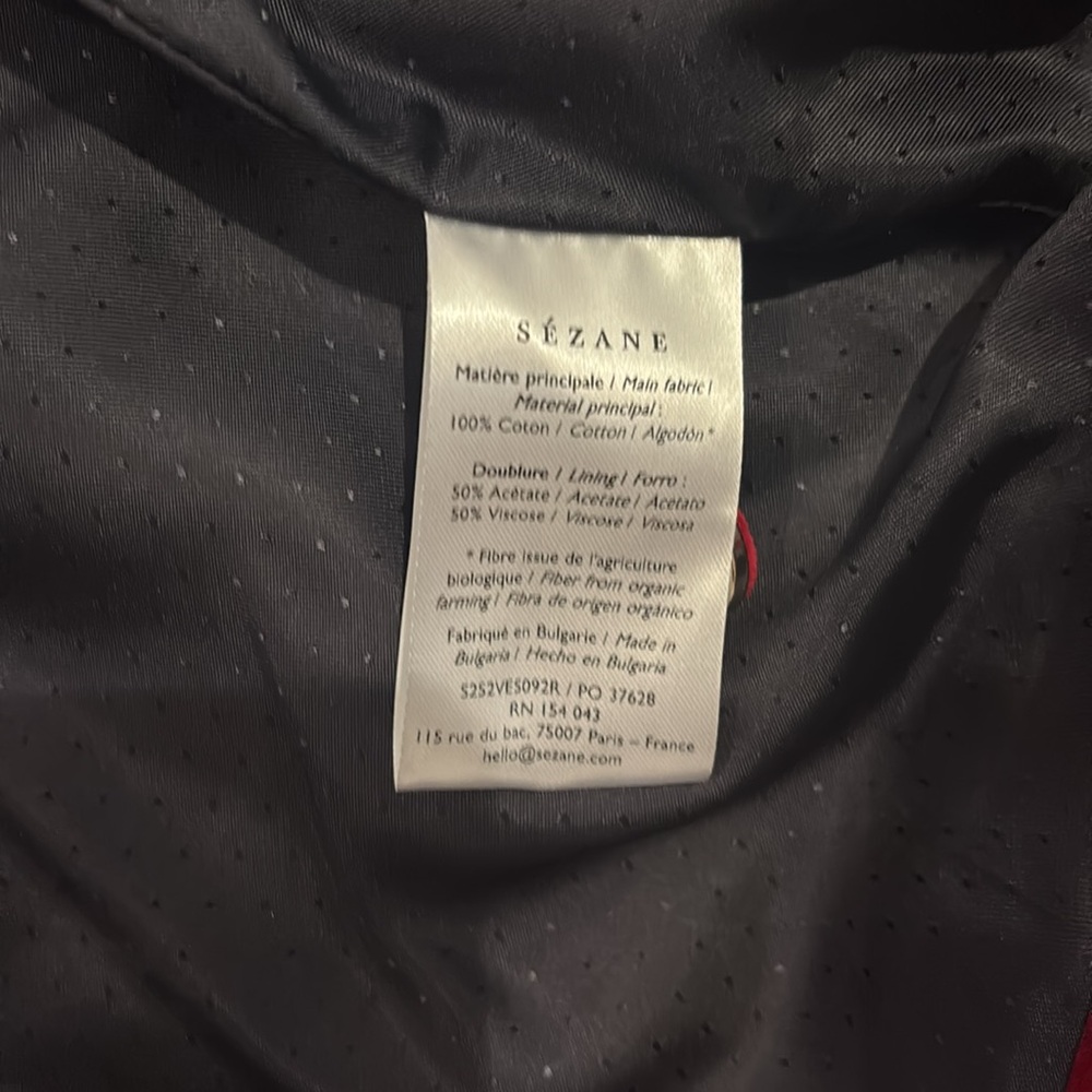 Sezane Red Marlys Button-Front Jacket - Picture 8 of 13